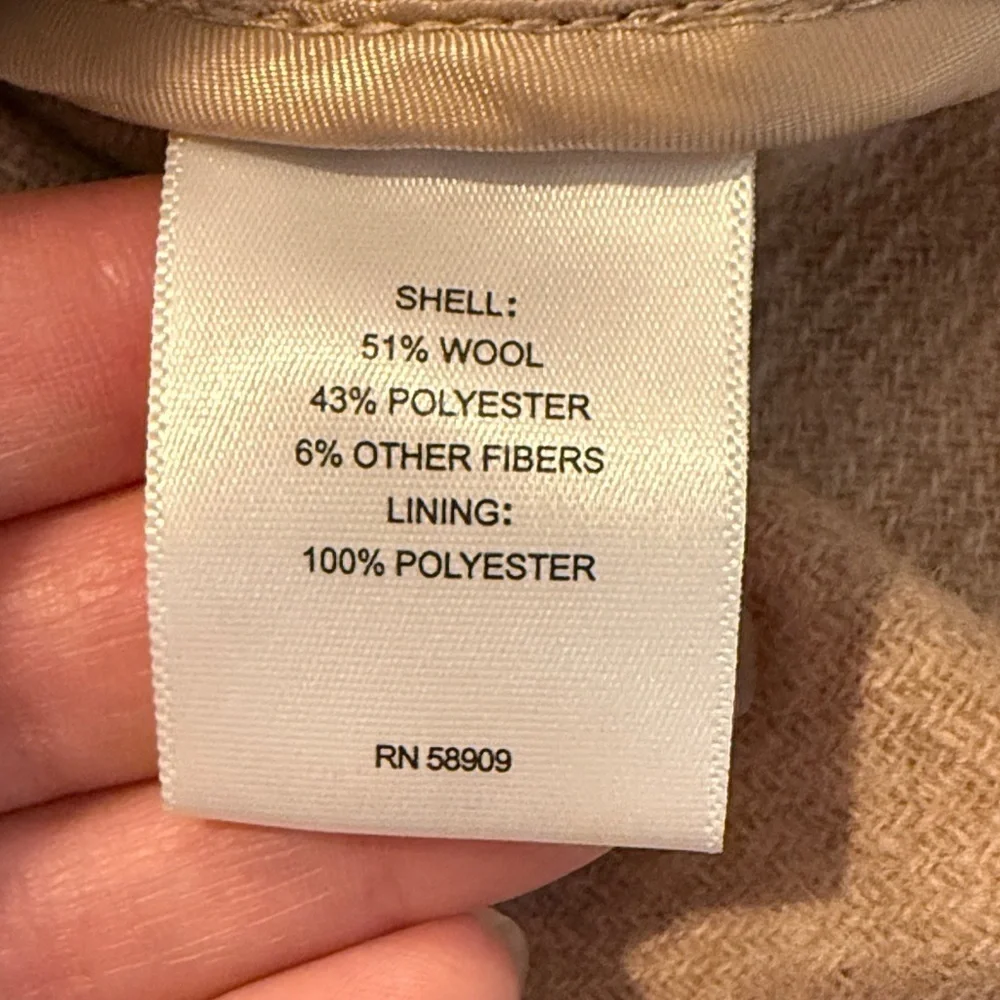 Women's A Loves A Wool Blend Belted tan Coat - size Medium